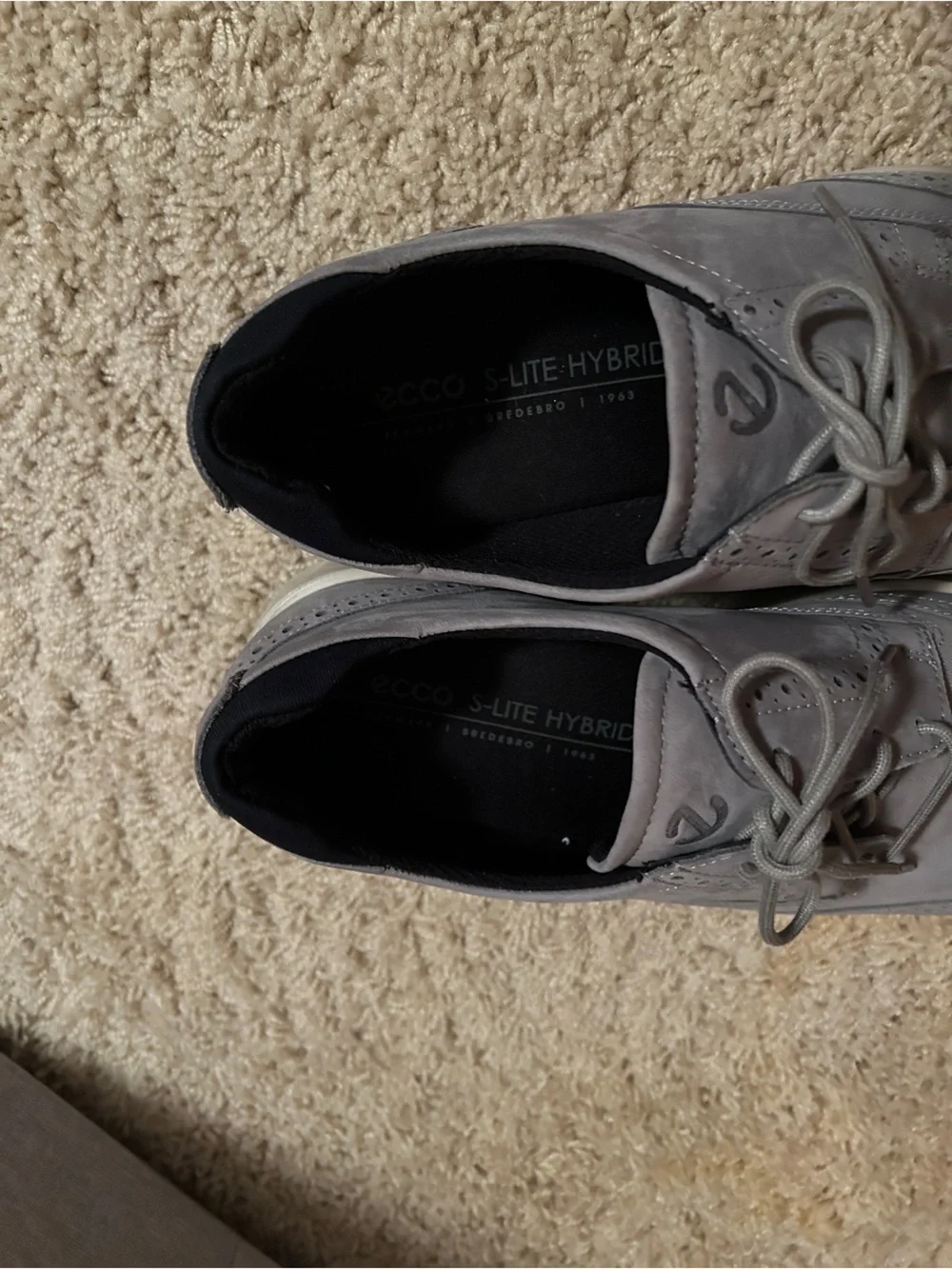 ECCO Men’s S Lite Hybrid Brogue Shoes Grey Oxford Wingtip EU 47 US Size 10